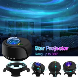 FLITI Larger Coverage Area Galaxy Projector,with Changing Galaxy Shapes Star Projector,Night Light with Bluetooth Speaker,White Noise,Gifts for Kids,Adults,Christmas,Birthday