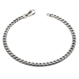 Titanium 4MM Curb Link Bracelet 8.5"