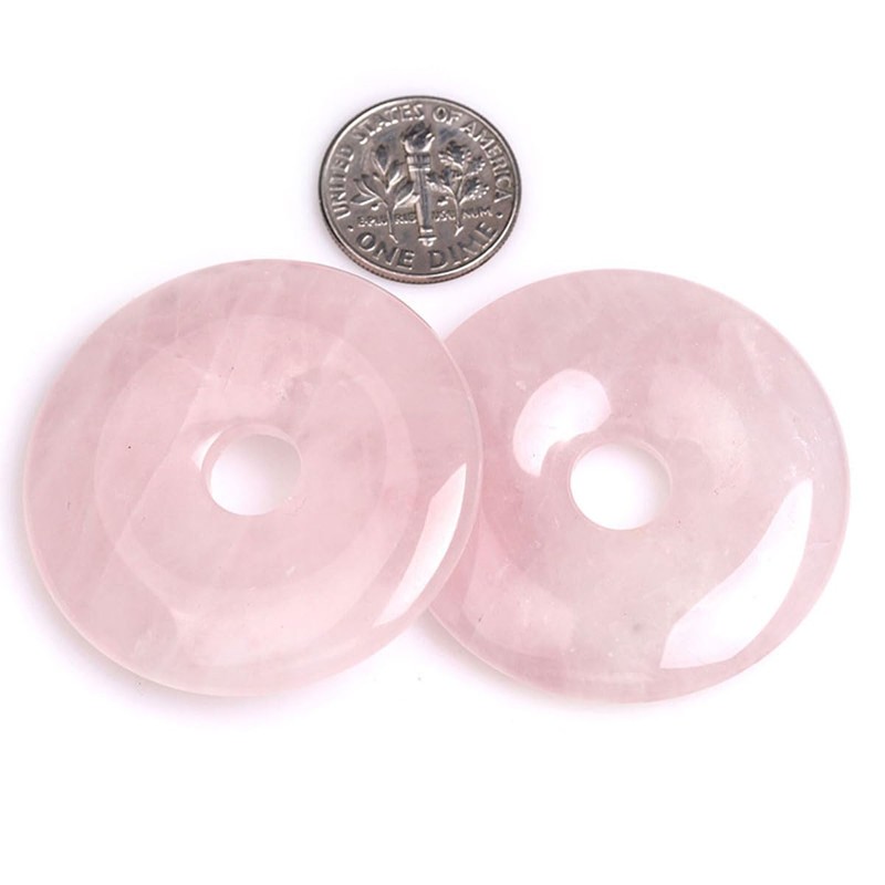 JOE FOREMAN - Anillo de cuarzo rosa natural de 30