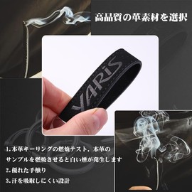 YUYUWA Genuine Leather Suede Car Key Ring, Key Chain, Exclusive Logo Car Key, Cute Metal Rabbit Included, Good Texture, Lost Prevention, Rustproof, Simple, Fashionable, Black, Suitable for Yaris