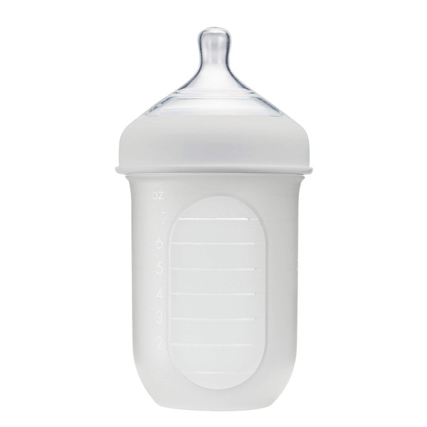 Boon NURSH - Botellas reutilizables de silicona, 8 onzas (gris)