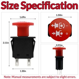 Xghdalk 01545600 00522100 PTO Switch 5 Terminals 430-401 10 AMP for Arens Graely ProMster ztx 260z 34z Zoom 2148XL ZTR 2050 34 Zero 1844 2148 Ikon-XD Deta Series 6201 Red