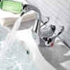 YCCUZA Bathroom Sink Faucet Chrome Dual Handles Lever Swan Duck