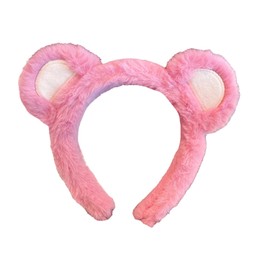 RmKbe Bear Ears Headband Cute Animal Ear Hair Hoops Cosplay Costume Headbands Animal Party Costume Accessories for Masquerade Party (Pink)