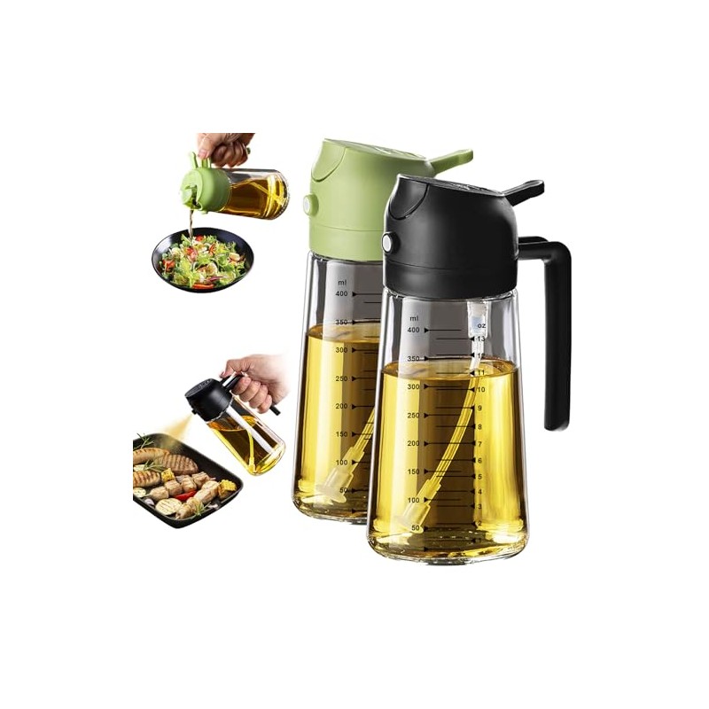 16oz Glass Olive Oil Sprayer - Dual Dispensing for Cooking