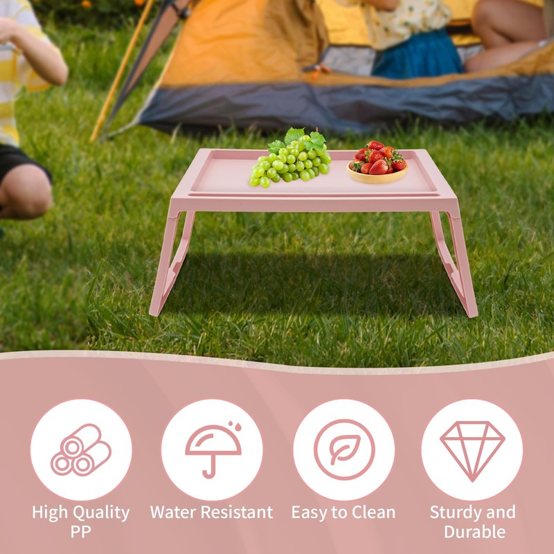 6 Pcs Breakfast in Bed Tray Folding Table Modern Plastic