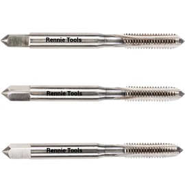 Rennie Tools - M4 x 0.7 HSS Metric Hand Tap Set. Includes 3 Pieces - 1st, 2nd & 3rd Cut (Taper Tap, Middle Tap, Bottom Tap (Plug Tap)) High Speed Steel for Threading Holes. 4mm Metric Tap Set