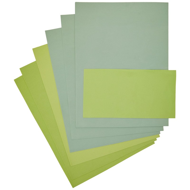 Crafter's Companion CC-FOAMFL-FLGR Flower Forms Foam Foliage 7 Pc-Foliage Greens,