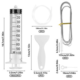 14Pcs Fridge Dredger and Cleaning Set, Fridge Drain Hole Cleaning Tool Refrigerator Drain Hole Cleaning Tool Kit Fridge Cleaning Syringe Kit for Refrigerator Cleaning Kitchen Drain Hole Remover