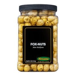 Roasted Fox Nuts - Crunchy Makhana Snack | Lightly Salted Lotus Seeds | Plant-Based Protein | Low Calorie Roasted Snacks | Healthy Crunchy Snack for Office, Travel, Movie Nights (5oz, Mint)