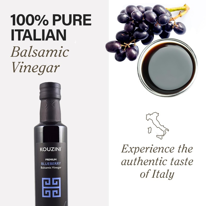 Kouzini Ultra Premium Blueberry Balsamic Vinegar, Aged Balsamic Vinegars from