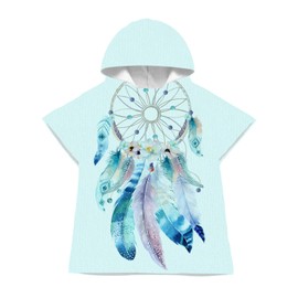 LOMTRATS Quick Dry Surf Poncho Changing Towel Robe Hoodie for Kids,Microfiber Swimming Beach Surfing Diving Home Hot Springs Bathing Parka