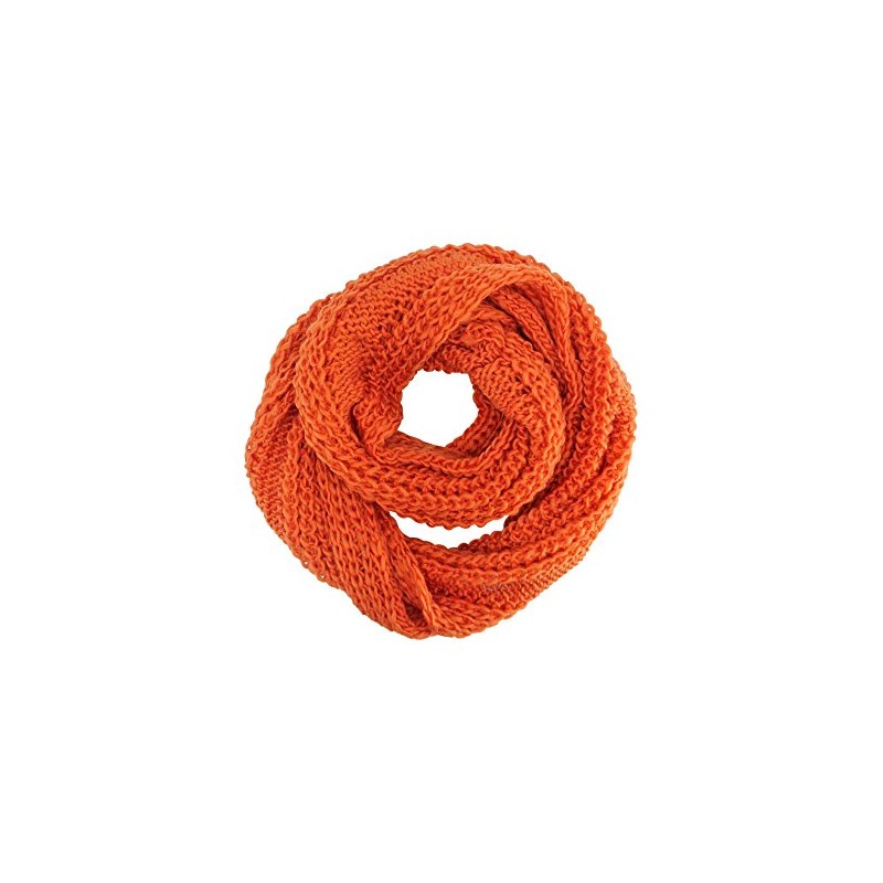 Orange Simple Chunky Knit Unisex Winter Infinity Scarf