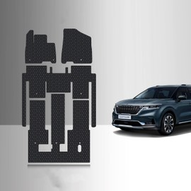 TOUGHPRO Floor Mats Accessories 1st + 2nd + 3rd Row for KIA Carnival Hybrid 8 Seater All Weather Heavy Duty Black Rubber 2025