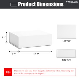 YACEYACE Back Magneti Gift Box, 1Pcs Medium Gift Wrap Box, Black Magneti Box for Gift Wrapping, Back Box for Gifts, Birthday, Party, 10.2x7.4x3.1 inch