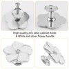 MOROBOR 4pcs Petal Drawer Knobs, Creative Cabinet Drawer Pulls Silver