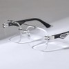 HEPIDEM Really Buffalo Horn Handmade Glasses Frame,Oversize Big Square Rimless
