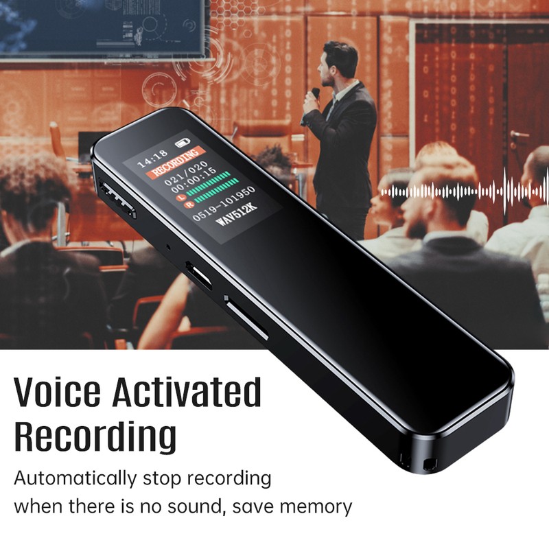 64GB Digital Voice Recorder Noise Reduction Record with Playback MP3