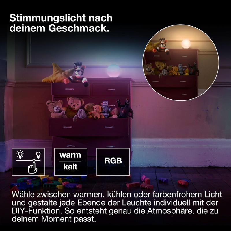 OSRAM Smart+ WiFi Ball Light Mood & Table Lamp, Black,