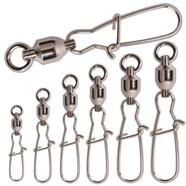 JSHANMEI ® 10pcs/set High Strength Ball Bearing Swivels Crane Duolock Snaps Trolling Rigging Fishing Accessories(100% Copper & Stainless Steel) (1#)