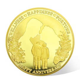 AtSKnSK Jubiläumsgeschenke für Sie oder Ihn Happy Anniversary Münzen romantisches Liebesgeschenk für Ehefrau Ehemann einzigartige Hochzeit Hochzeit Jahrestag Liebesgeschenke (Olive Branch Ring)