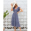 MURMUREY Women 2023 Summer Casual Floral Print Short Flutter Sleeve