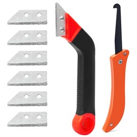 Grout Scraper, Set of 9 Tile Grout Scrapers, Includes 7 Replacement Blades and 1 Corner Saw, Tile Cleaning Blade, Razor Blade