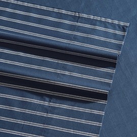 Nautica - Queen Sheets, Premium Cotton Percale Bedding Set, Striped Home Decor, Oeko-Tex Certified (Richmond Stripe Blue, Queen)