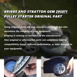 295871 Recoil Starter Pulley Compatible with Briggs & Stratton Fit for Most 5-16 HP Engines, Plastic Pull Starter Replacement for A Variety of Equipment
