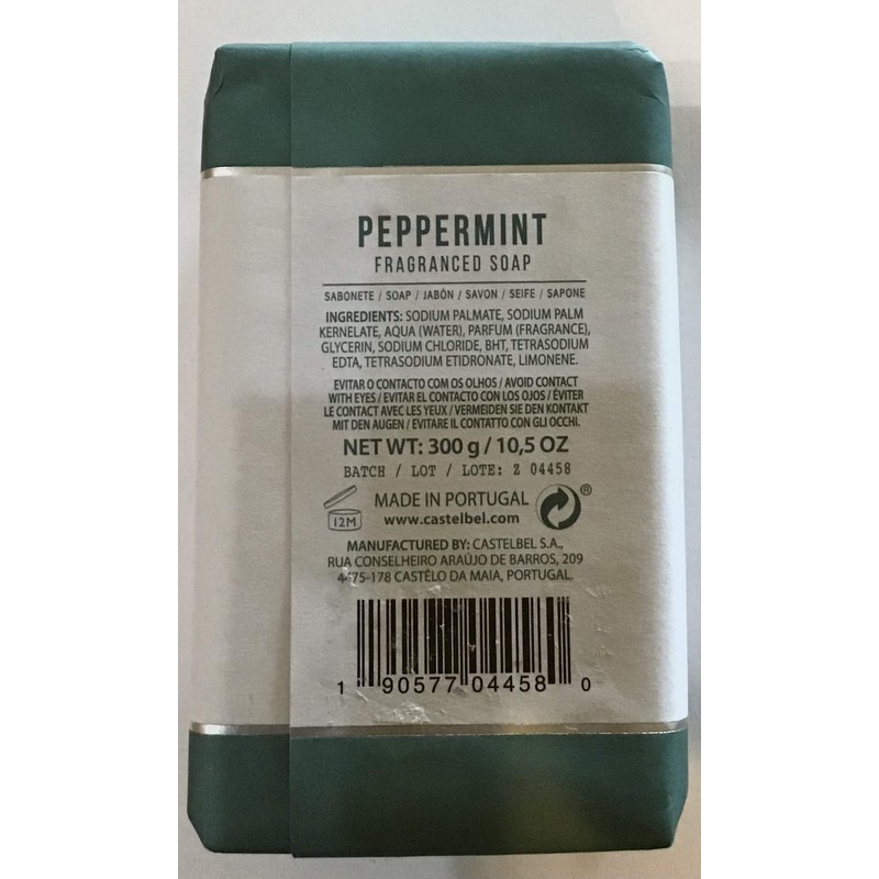 Castelbel Peppermint Men's Grooming Soap Bar, 10.5 Ounces