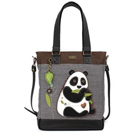 CHALA Work Tote Women Shoulder Purse with Detachable Crossbody Strap - New Panda - black stripe