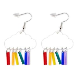Cloud Earrings for Women Rainbow Rain Cloud Dangle Earrings Lightning Raindrop Earrings for Girls (B: rainbow cloud earrings)