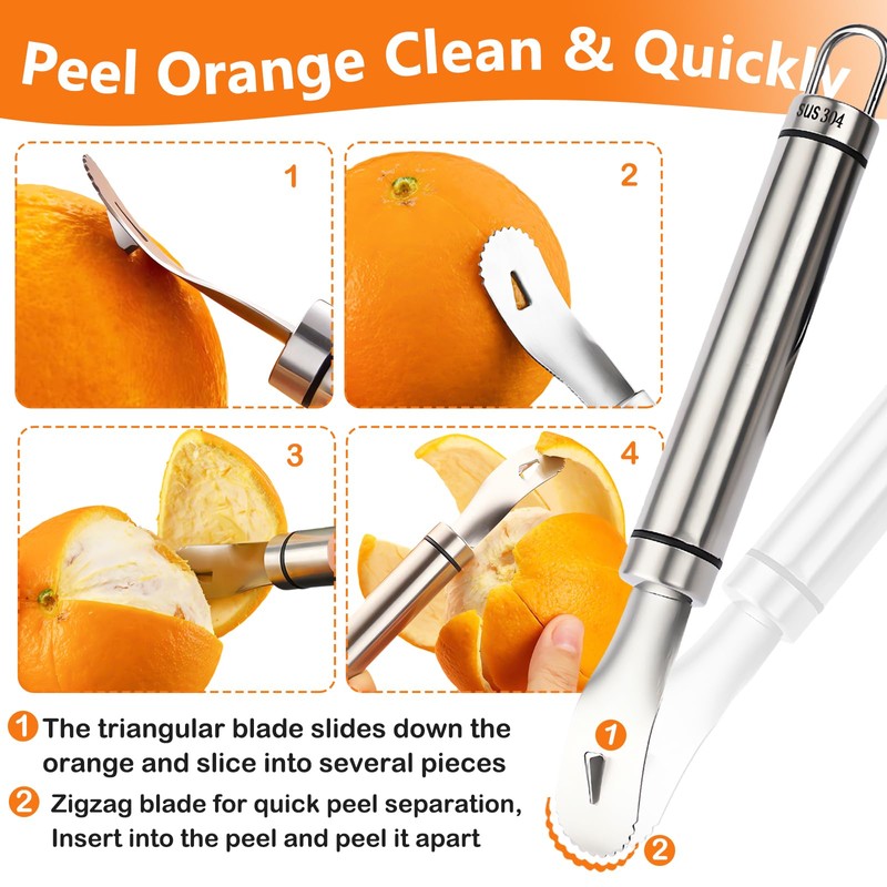 Stainless Steel Orange Peeler | Easy to Peel | Long