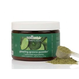 Solluna by Kimberly Snyder Polvo de superalimentos verdes con espirulina, cordyceps, clorella, moringa, ashitaba, amalaki y fruta del monje vitaminas 