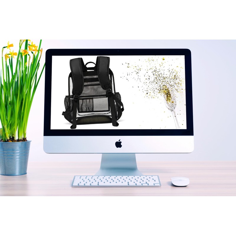 KUI WAN Clear Backpacks for School Large Clear Bookbag with