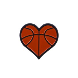 Heart-shaped Basketball Enamel Pin Love Heart Basketball Lapel Pin Sports Ball Brooch Pins Sport Game Day Souvenir Badge Cloth Backpack Hat Decor