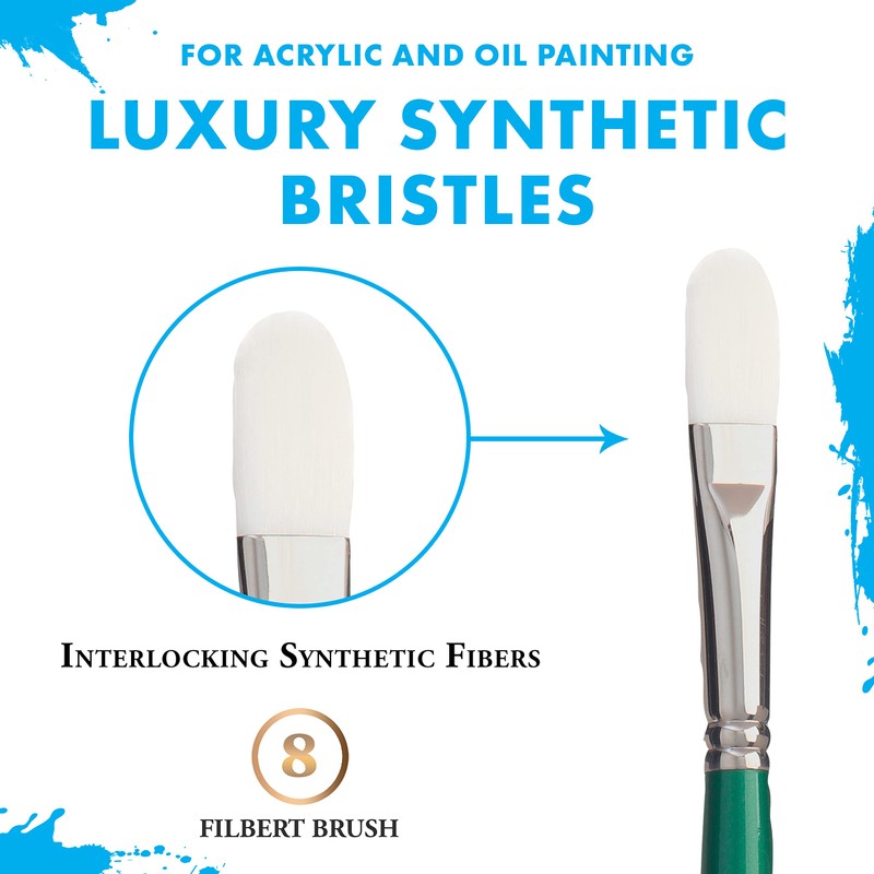 Princeton 6100 Synthetic Bristle Oil & Acrylic Brushes 8 Filbert