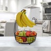 Modern grid farmhouse Black fruit bowl with banana tree