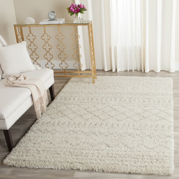 Safavieh Arizona Shag Collection ASG741A Southwestern Ivory and Beige Area