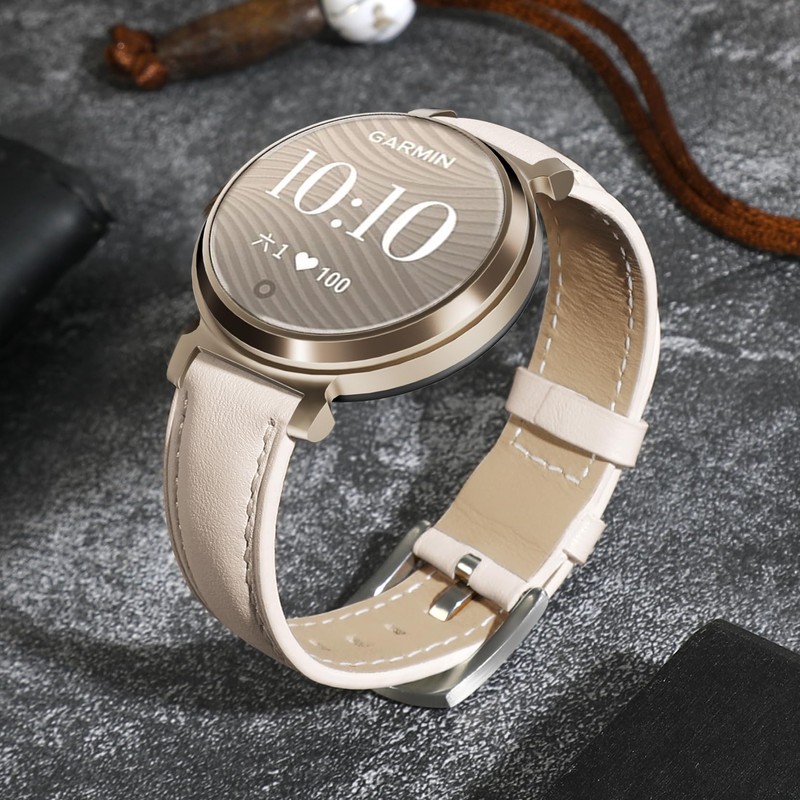 Leather Bands Compatible with Garmin Lily 2, 14mm Top Grain