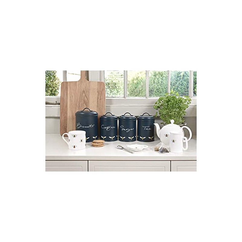 Sophie Allport - Bees Sugar Canister, Storage Tin, Galvanised Steel,