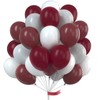 PartyWoo Burgundy Balloons 60 pcs 12 Inch Maroon Gray White