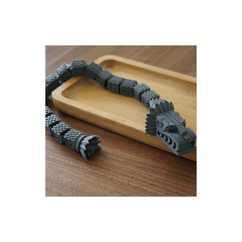 Serpiente Articulada Quetzalcóatl, 40 cm, Juguete Antiestres, Figura Flexible