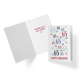 Karto 65th Birthday Card for Men Women - Large 5.5x8.5 inch 65 Years Old Birthday Cards for Him Her - Number