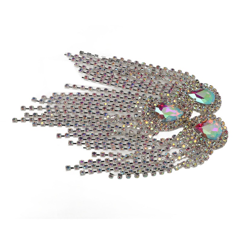 Rhinestone Tassel Shoulder Epaulet Decorative Shoulder Board Badge DIY Exquisite
