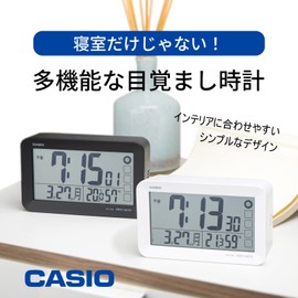 CASIO DQL-170NJ-1JF Alarm Clock, Radio Wave, Black, Automatic Lighting, Digital Snooze, Light Included