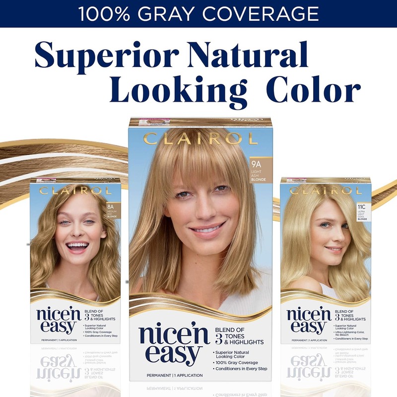 Clairol Nice'n Easy Permanent Hair Dye, 7CB Cool Beige Blonde