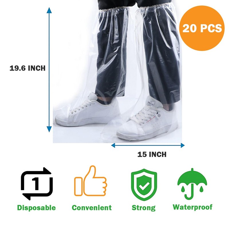 Askyorte 10 Pairs Waterproof Shoe Covers for Rain - Disposable