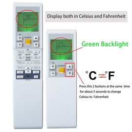 Replacement Remote Control for Daikin Air Conditioner Remote Controller FTXN09KEVJU FTXN12KEVJU FTXN15KVJU FTXN18KVJU FTXN24KVJU (Fahrenheit and Celsius)