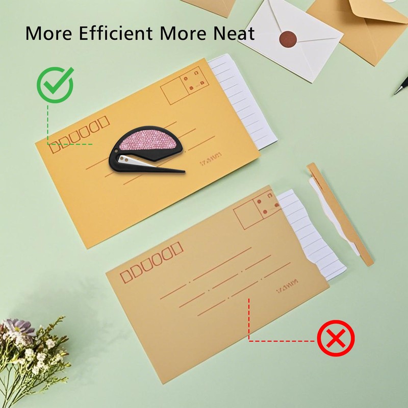 Soleebee 3 Pack Letter Opener Envelope Slitter, Bling Crystal Envelope